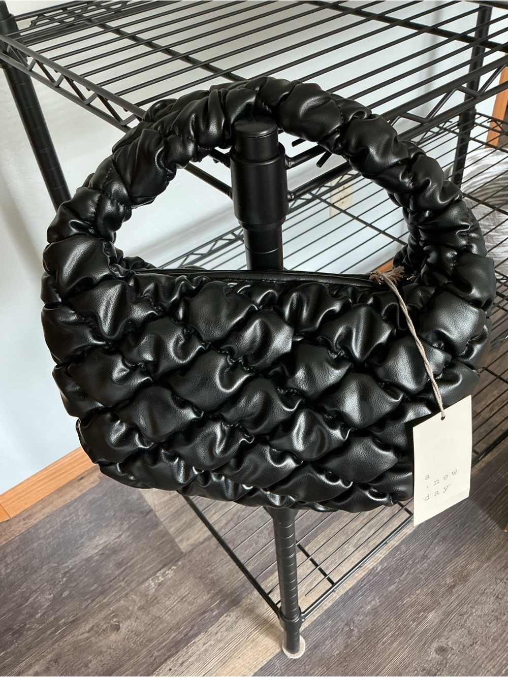 a new day Quilted Puffer Mini Bag - black